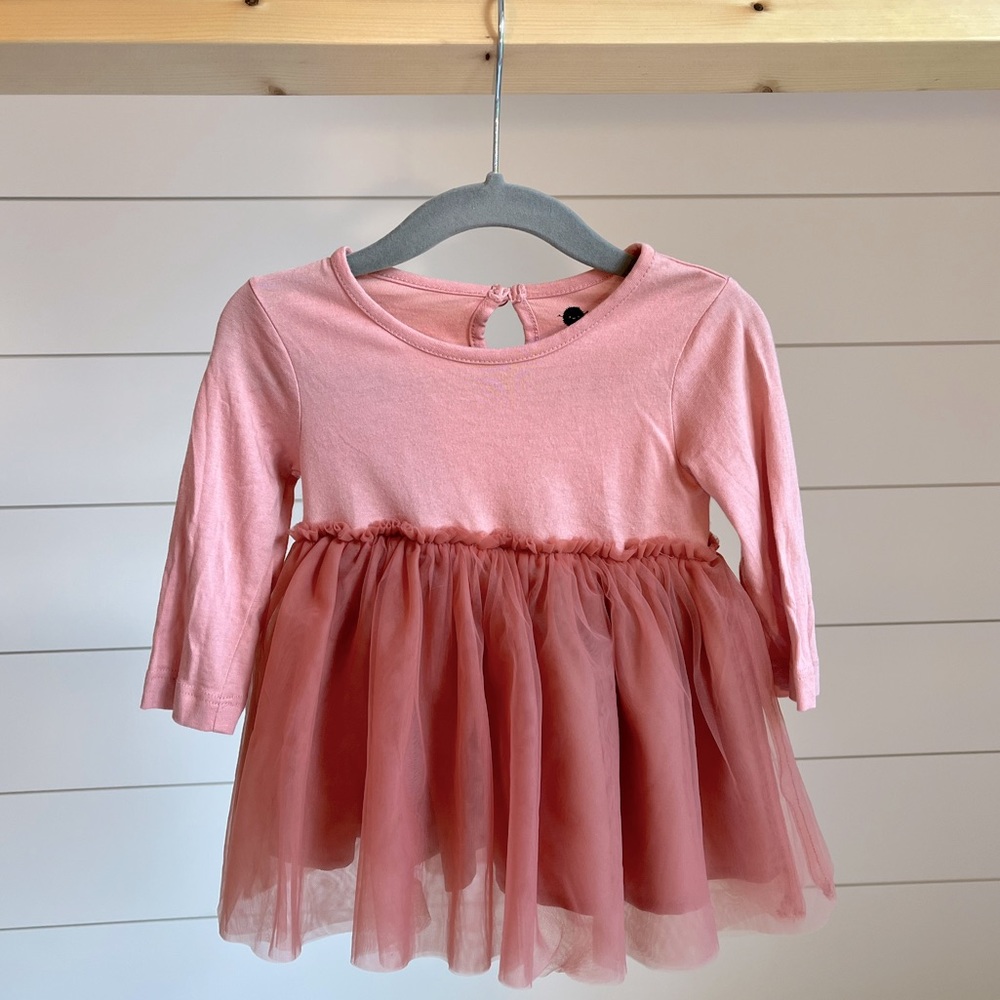 Rise Little Earthling blush dress 3-6 months